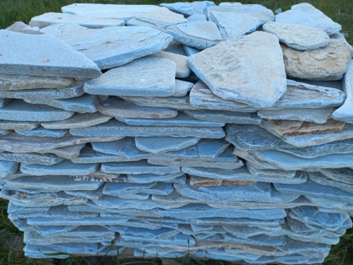 Плитняк златолит зелёный галтованный для цоколя купить в Зеленодольске